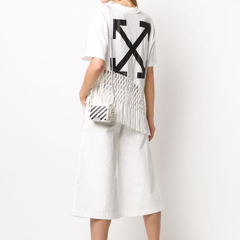 Off White Asymmetric fringe top